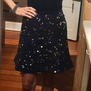 SOLD Club Monaco Black Beaded Mini Skirt